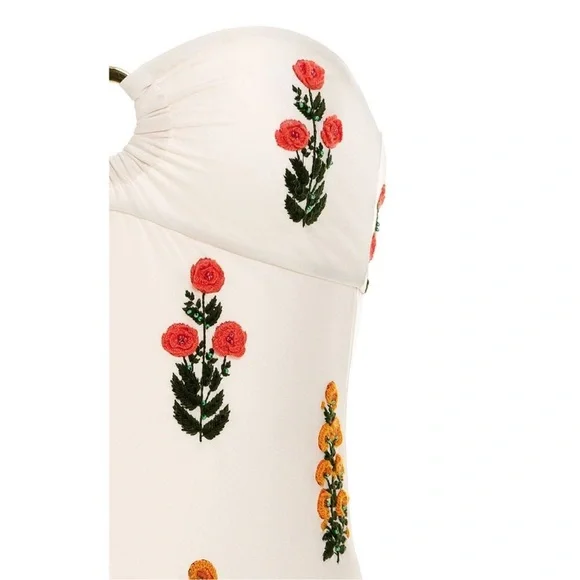 NWT Agua Bendita Toronja Dahlia One Piece Embroidered Beaded Swimsuit - M - Picture 7 of 7